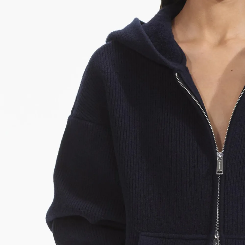 Navy Knit Hoodie