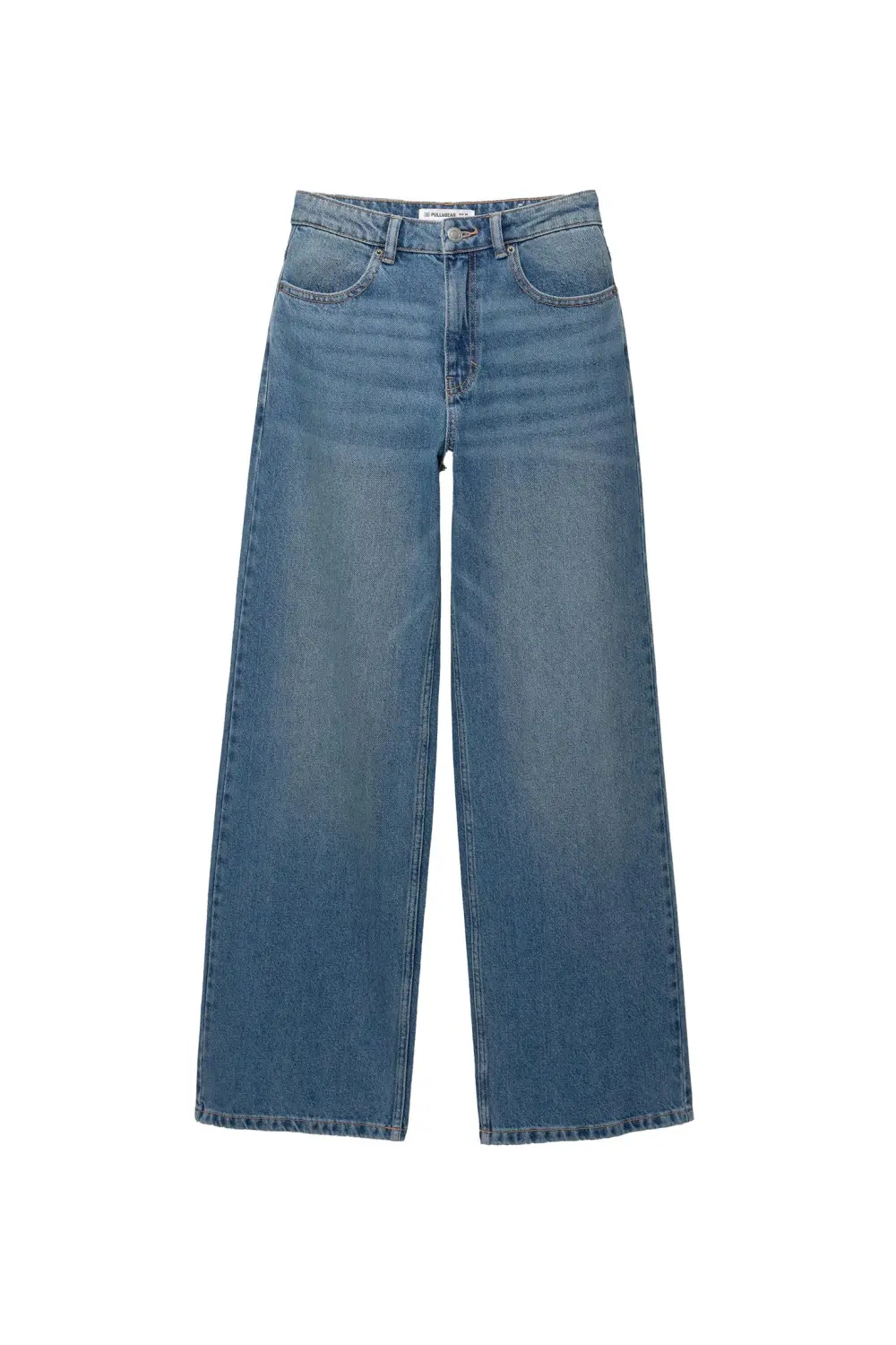 Jeans wide leg tiro alto
