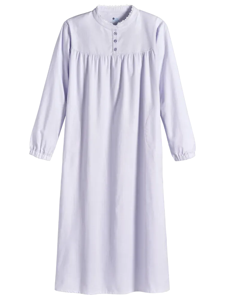 Ella Simone Victorian Ruffle Cotton Flannel Nightgown