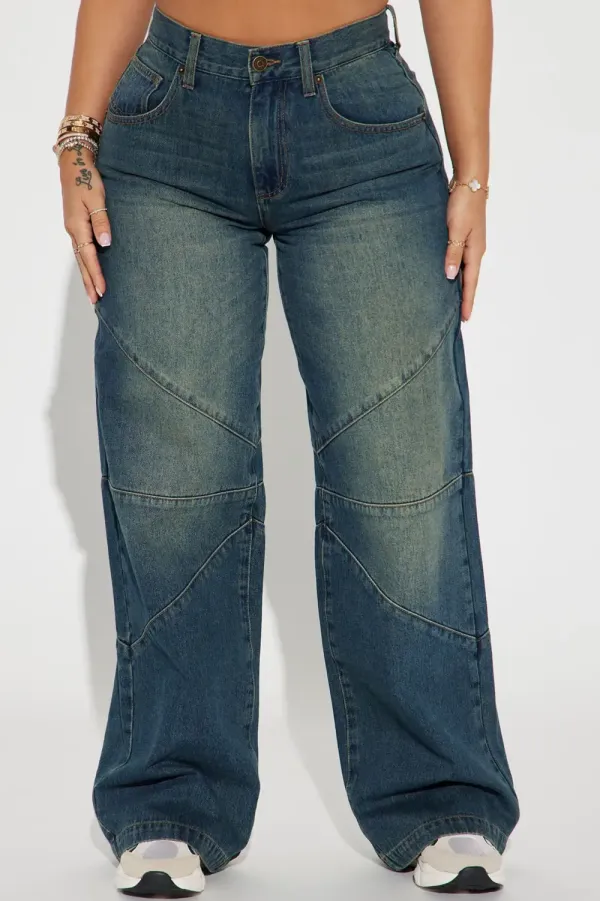 Isobel Tinted Baggy Jeans - Dark Wash