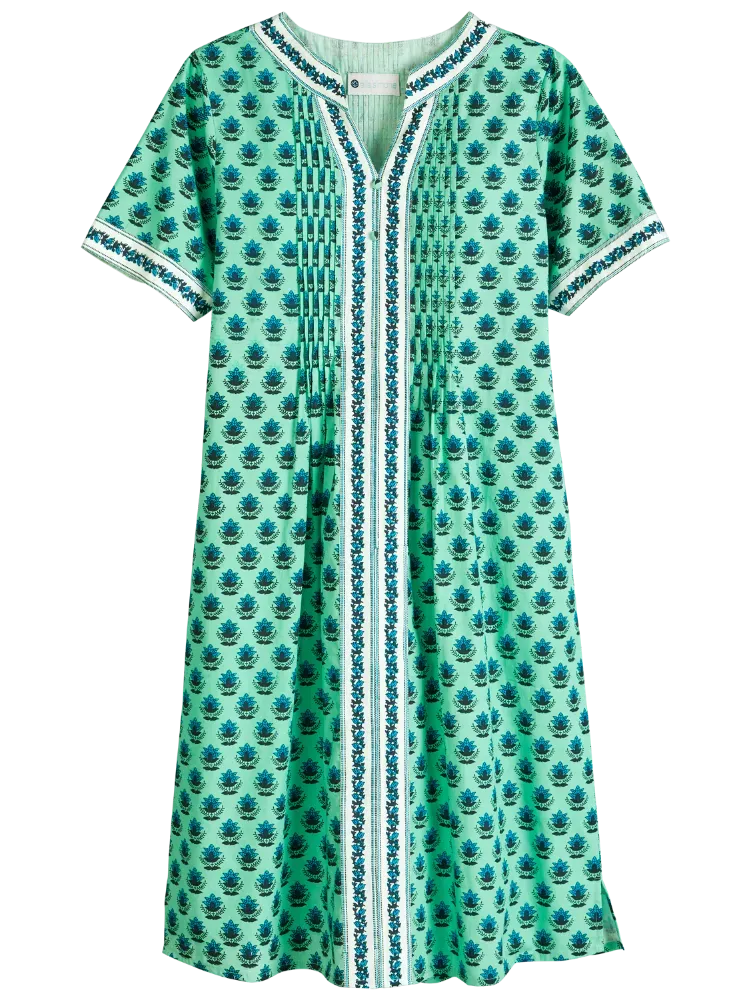 Ella Simone Indigo Dreams Lotus Print Nightgown