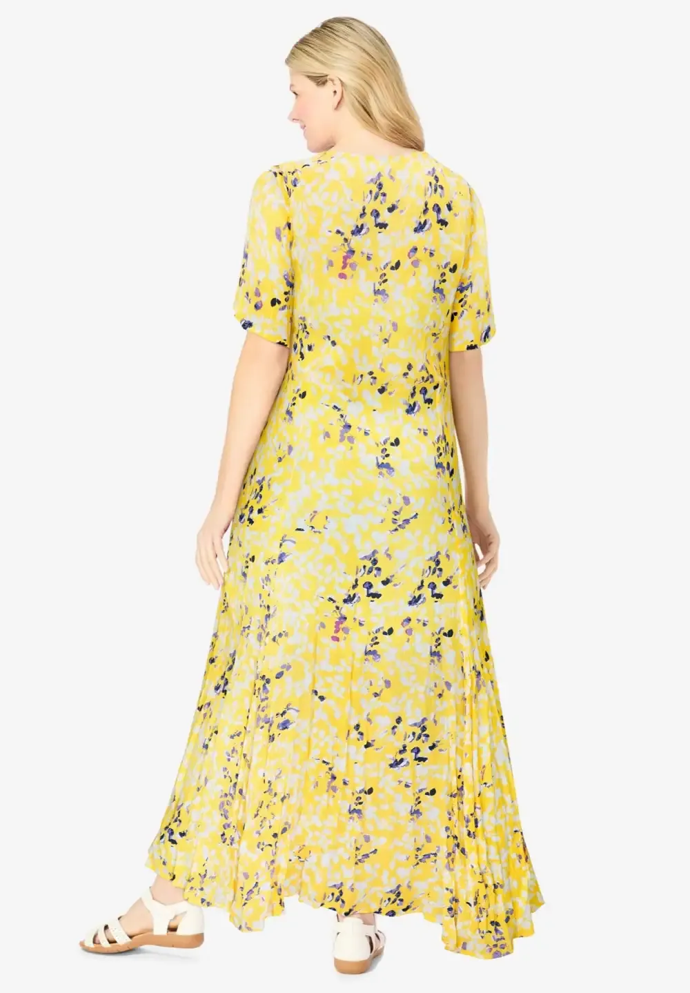 Short-Sleeve Crinkle Dress