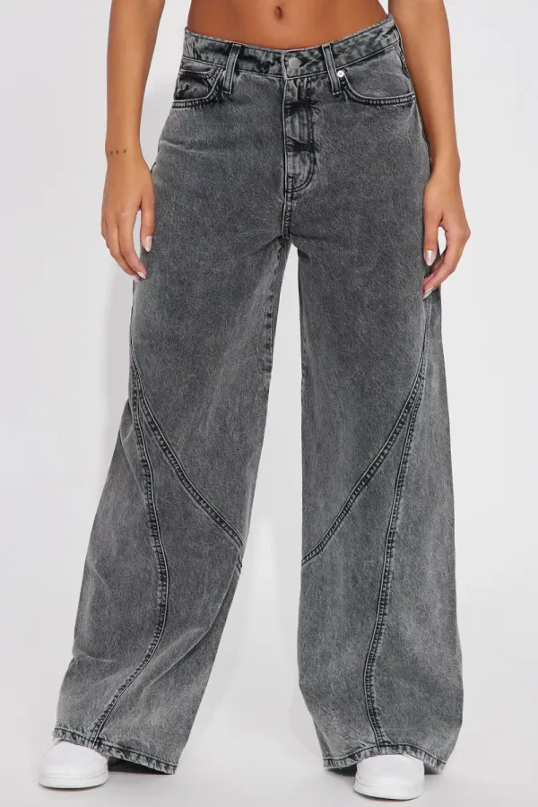 Rising Above Straight Leg Jeans - Grey
