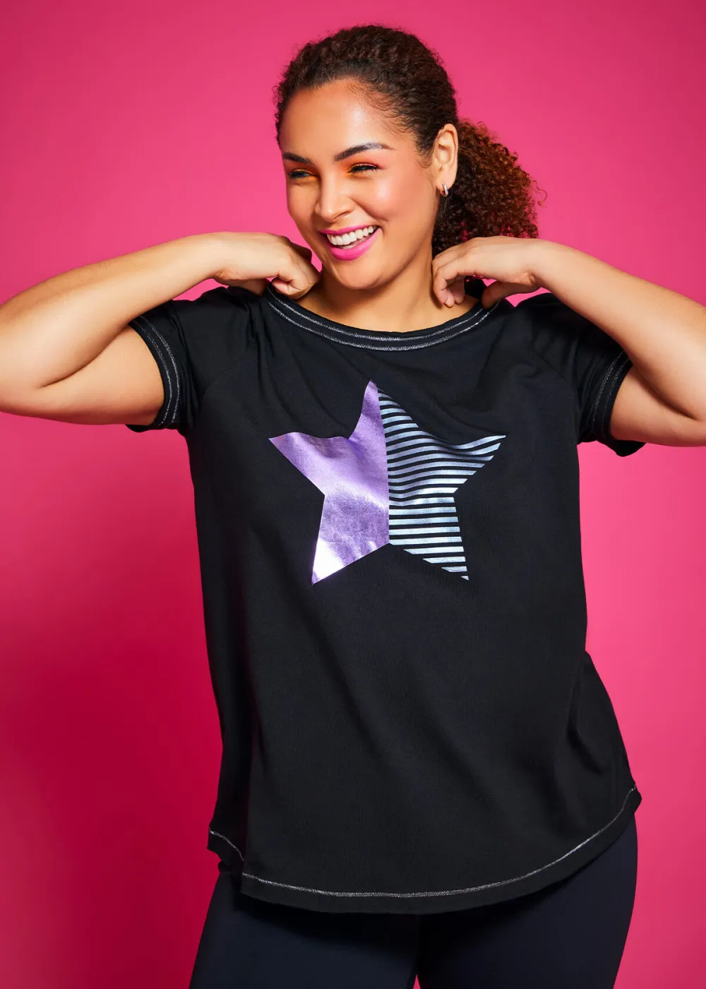 Bamboo Spliced Foil Star Top