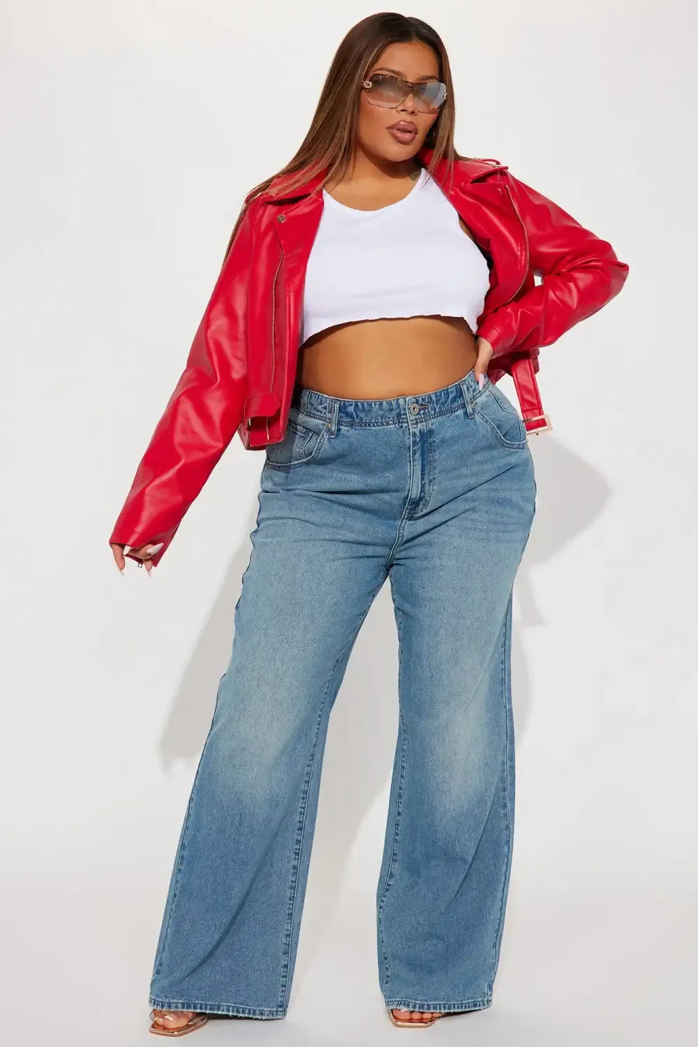 Remind Me Later Faux Leather Jacket - Red