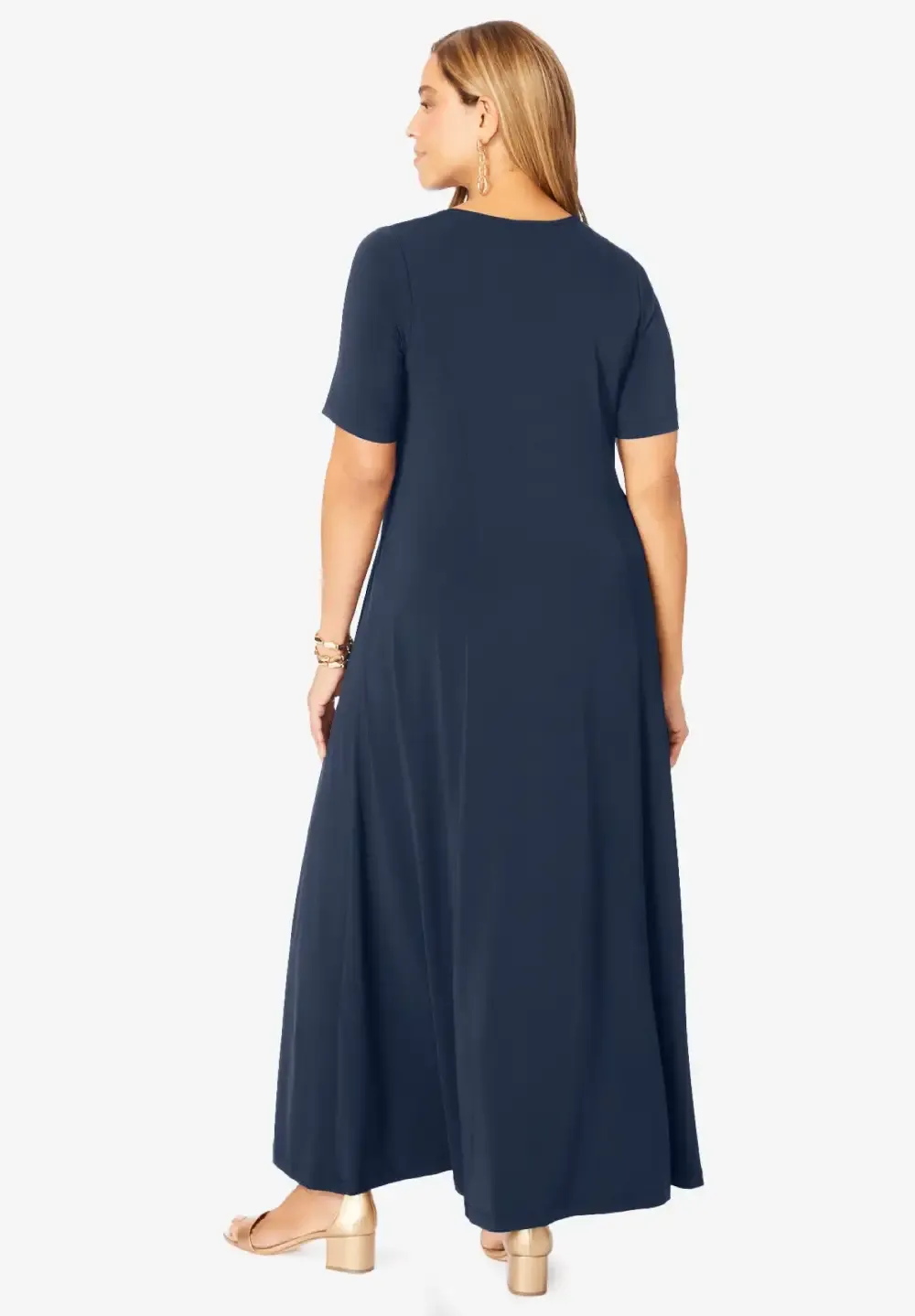 Stretch Knit Sweetheart Maxi Dress