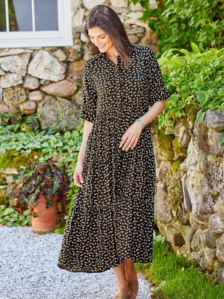 Ella Simone Tiered Floral Maxi Dress
