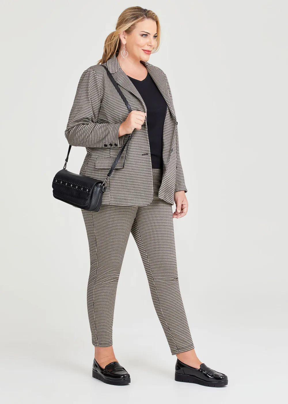 Relaxed Houndstooth Blazer