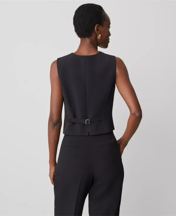 The Cropped Vest in Fluid Crepe