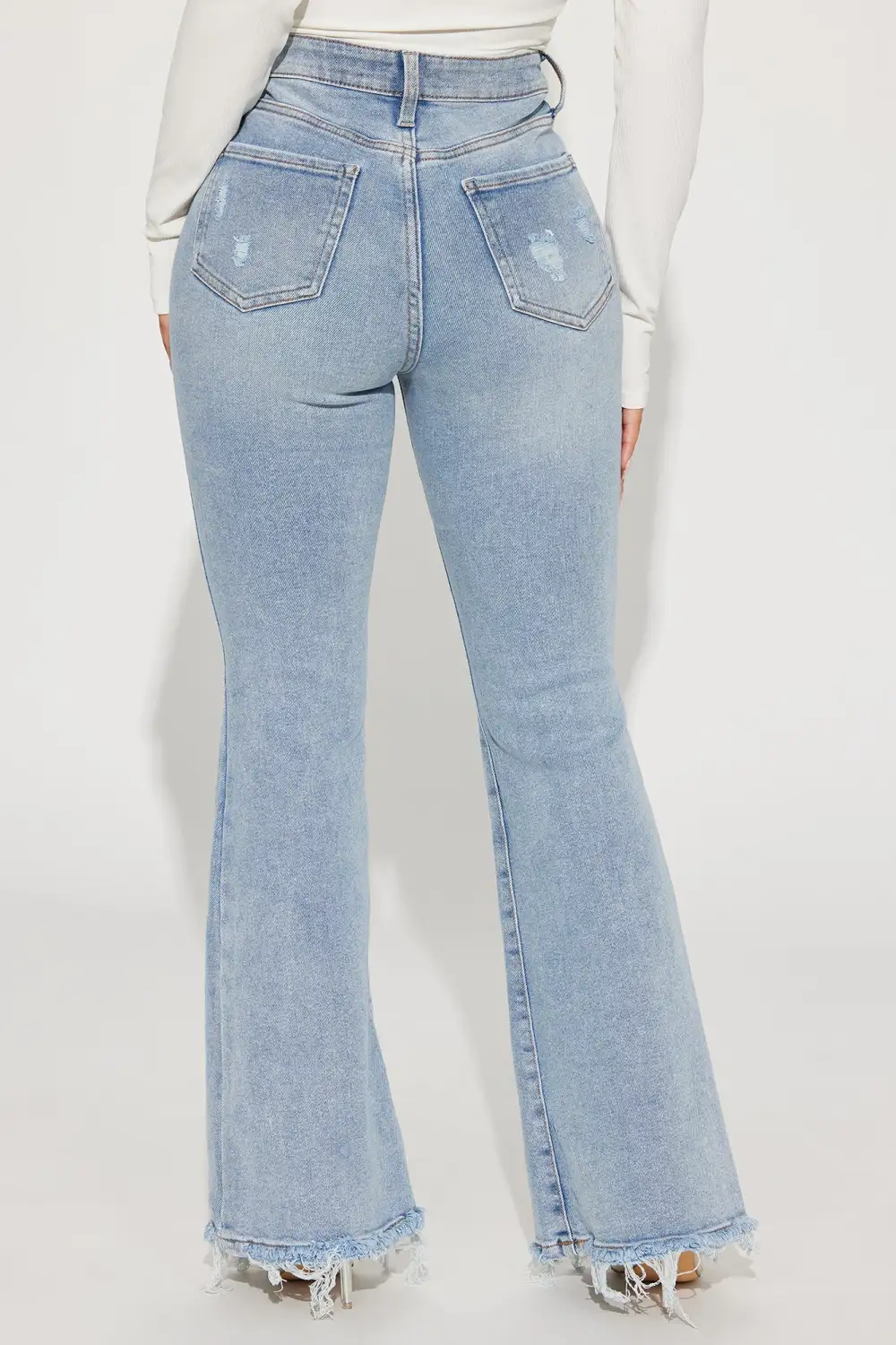 Sweet Breeze Stretch Flare Jeans - Light Wash