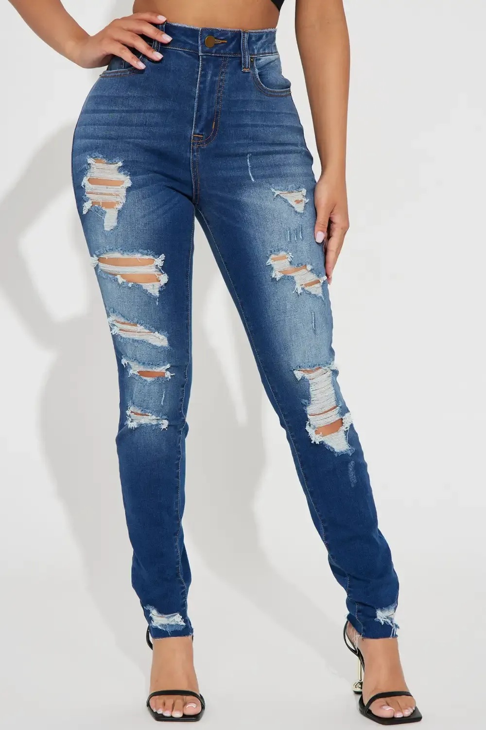 Imagine That High Rise Stretch Skinny Jeans - Dark Wash