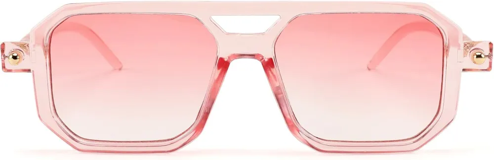 FEISEDY Vintage Square 70s Flat Aviator Sunglasses Women Men Classic Retro Stylish Frame UV400 Sunglasses B2622