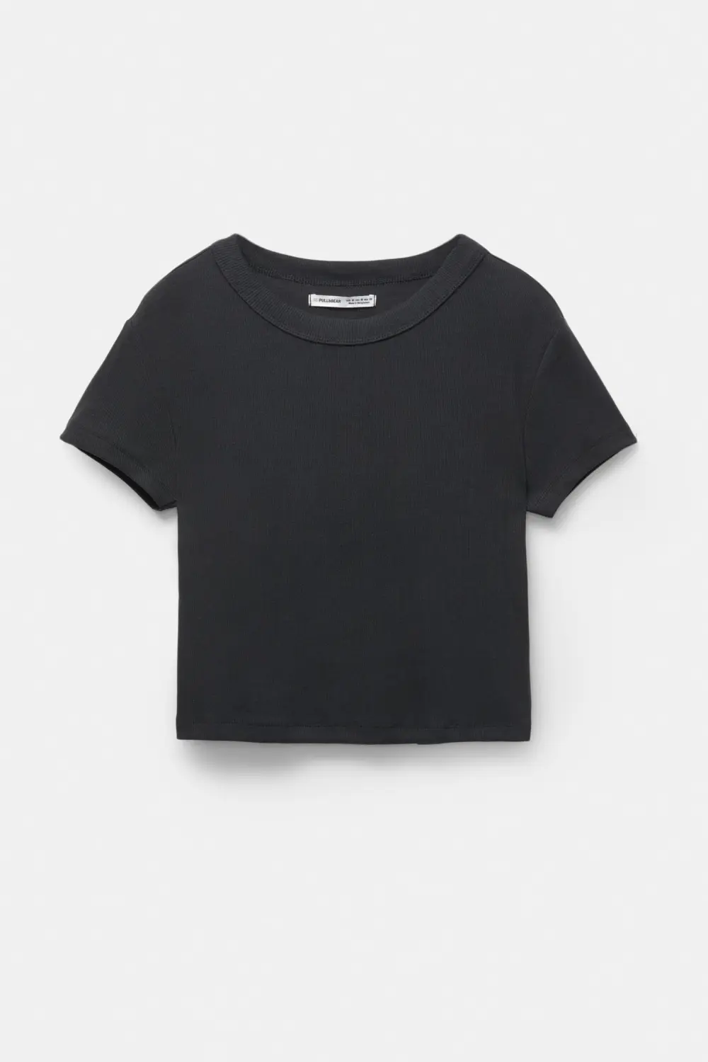 Camiseta cropped canalé