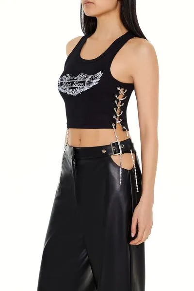 Rebel Born Lace-Up Tank Top