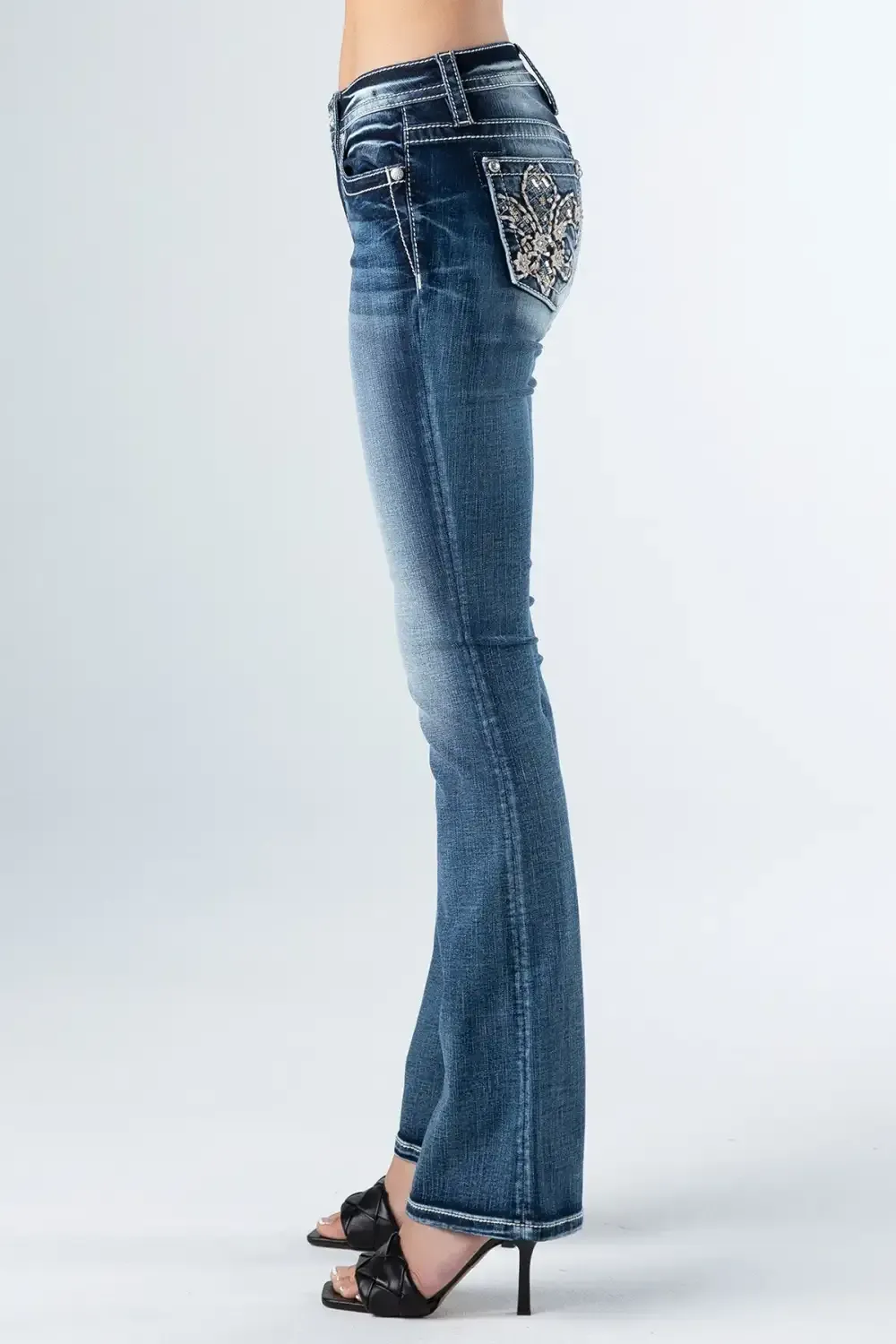 Fleur De Lis Flower Denim
