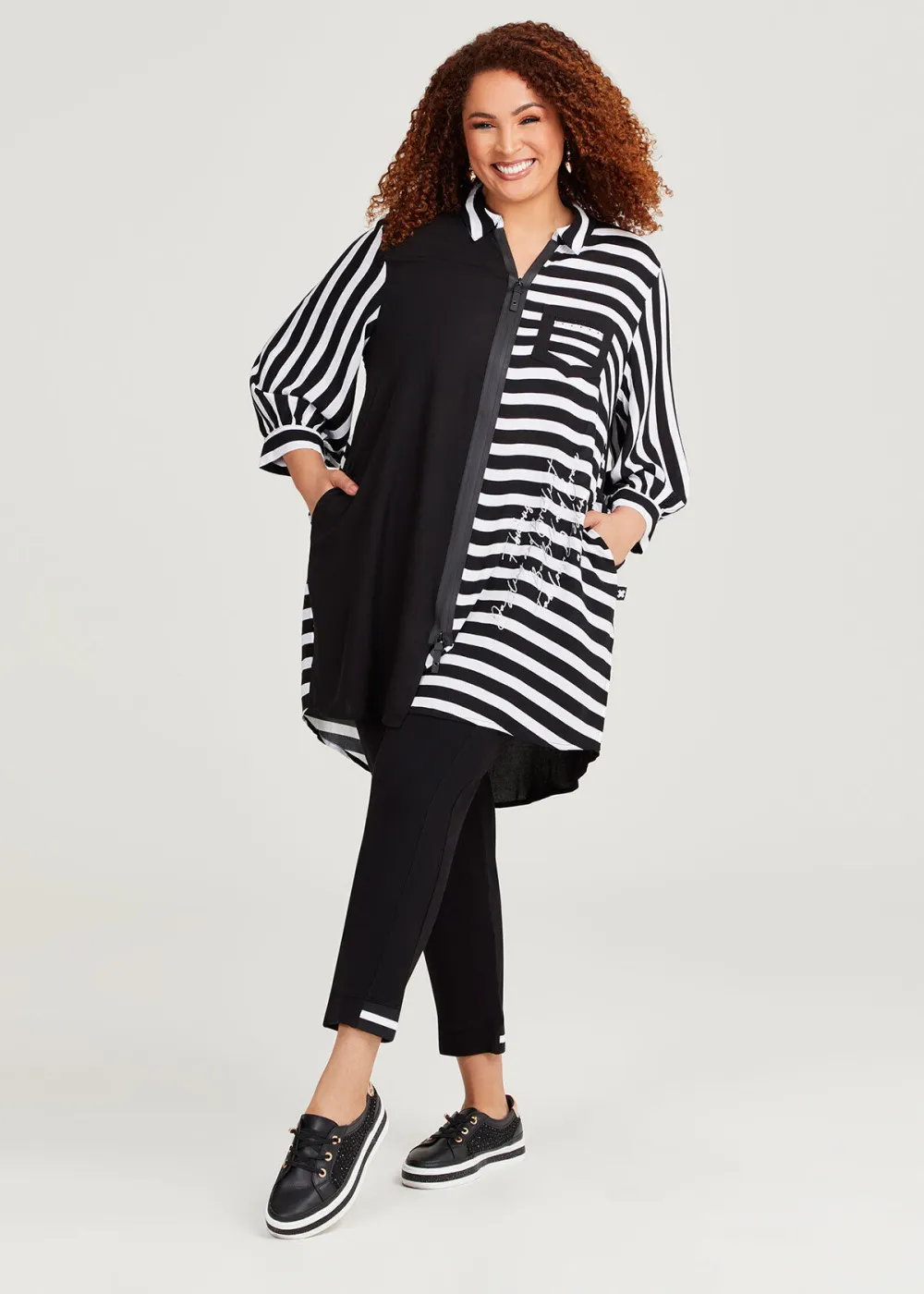 Bamboo Bridie Spliced Stripe Shirt