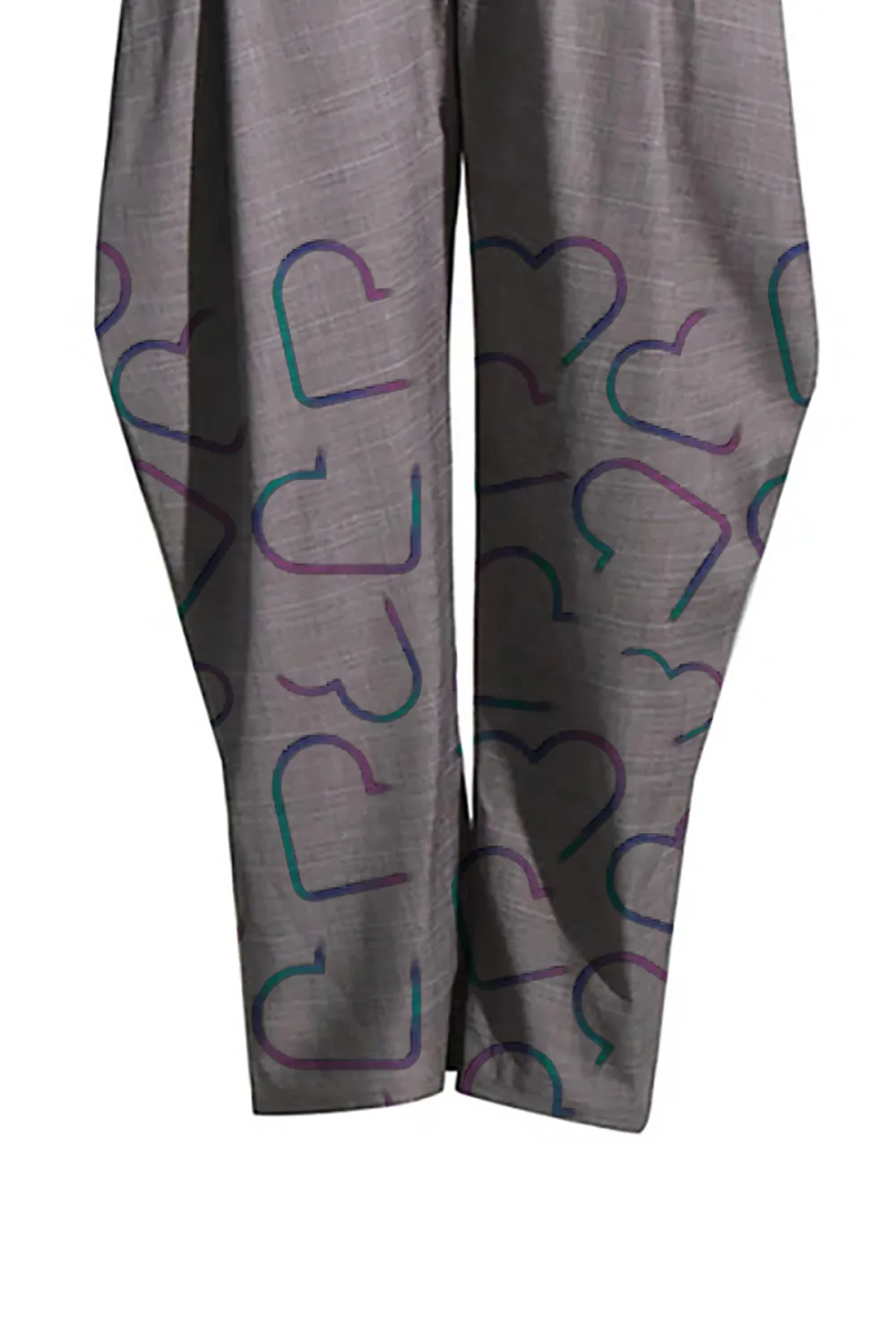 Edge Bicolor Double Waist High Rise Pleated Detail Hybrid Horseshoe Pants