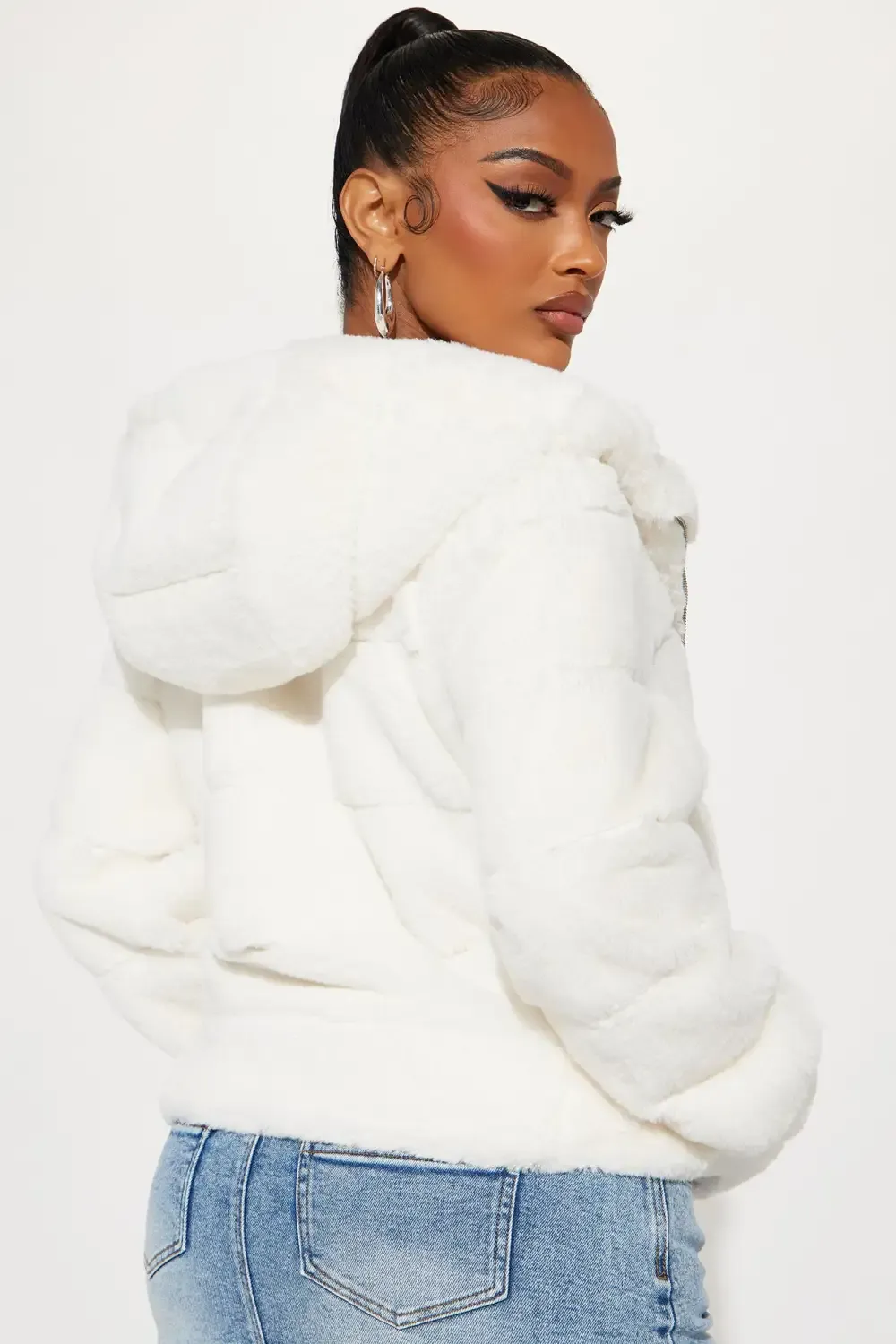 Cold Status Faux Fur Jacket - Cream