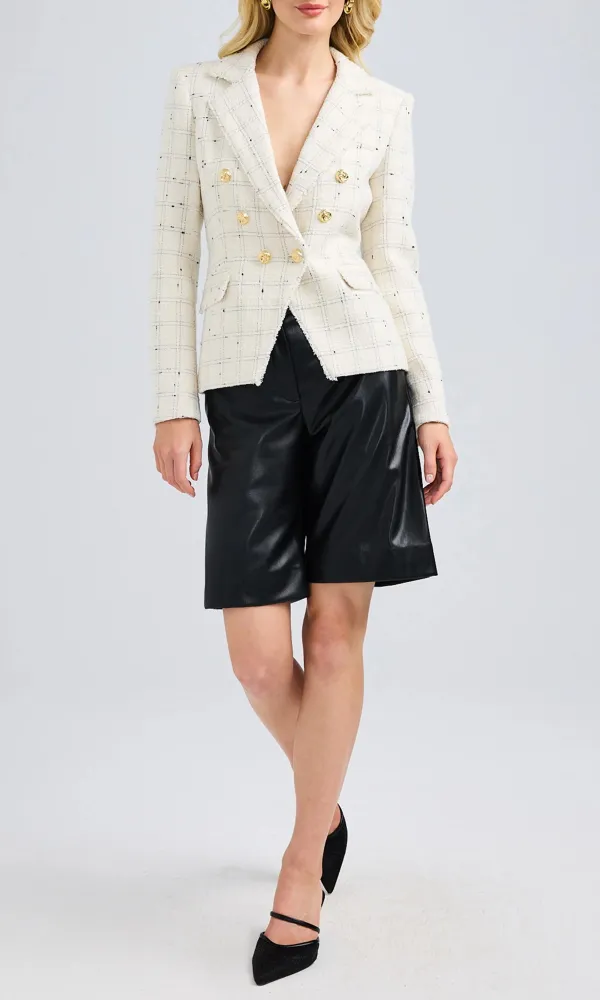 Eliza Windowpane Tweed Blazer