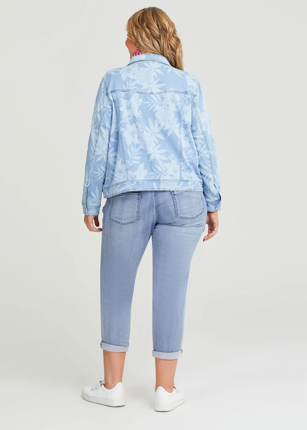 Cotton Floral Denim Jacket