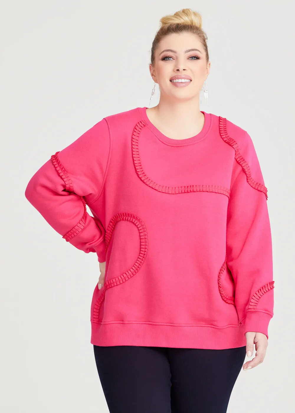 Cotton Ribbon Swirl Sweatshirt