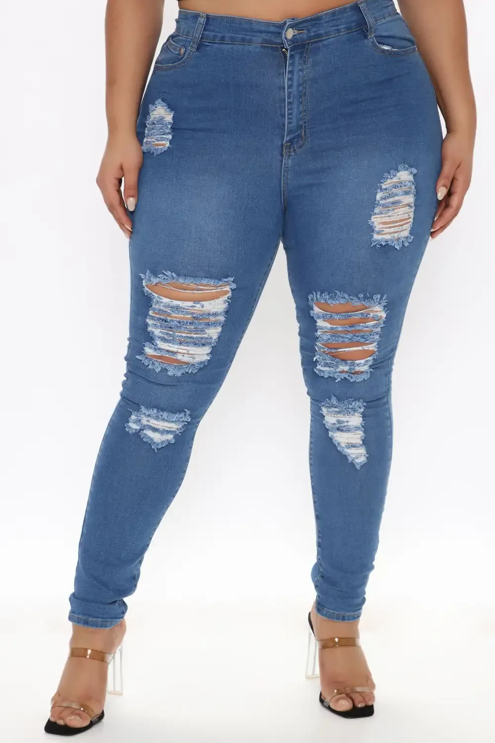 Tempe Distressed Jeans - Medium Blue Wash