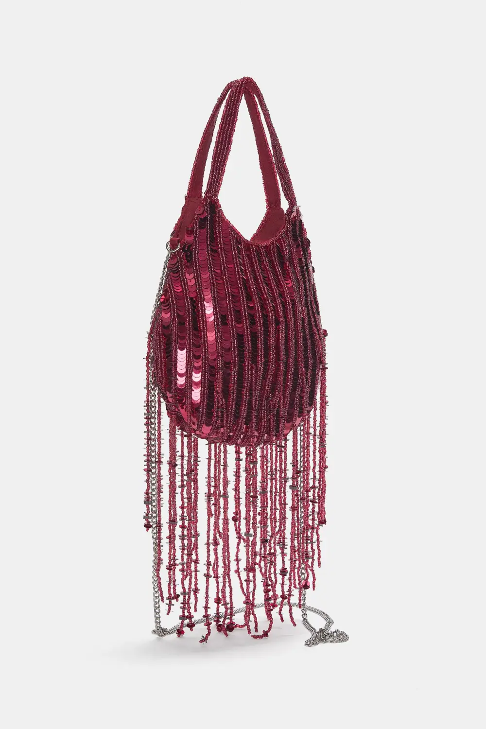 Bolso abalorios flecos