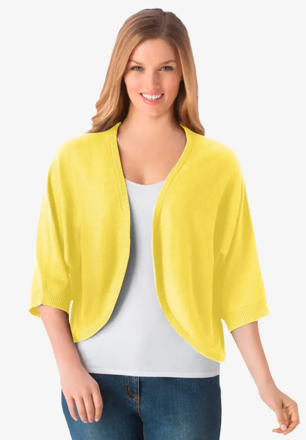 Rib Trim Cardigan Shrug