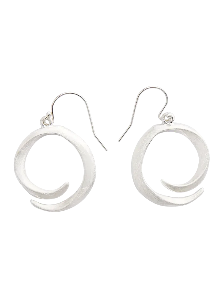Silvery Swirl Drop Earrings