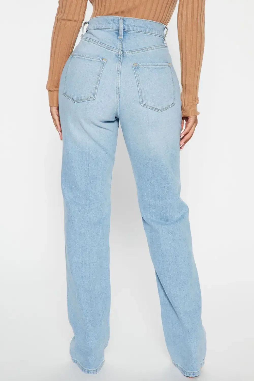 Petite Can't You Relax Straight Leg Jeans - Light Wash