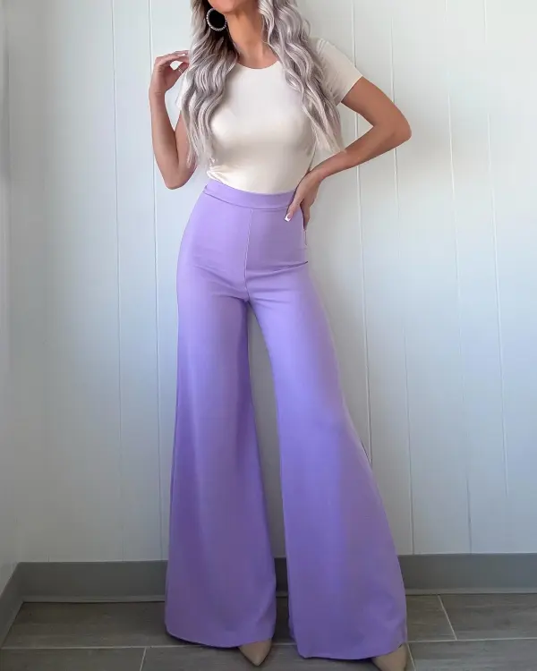 Sophistication Wide Leg Pants - Lavender