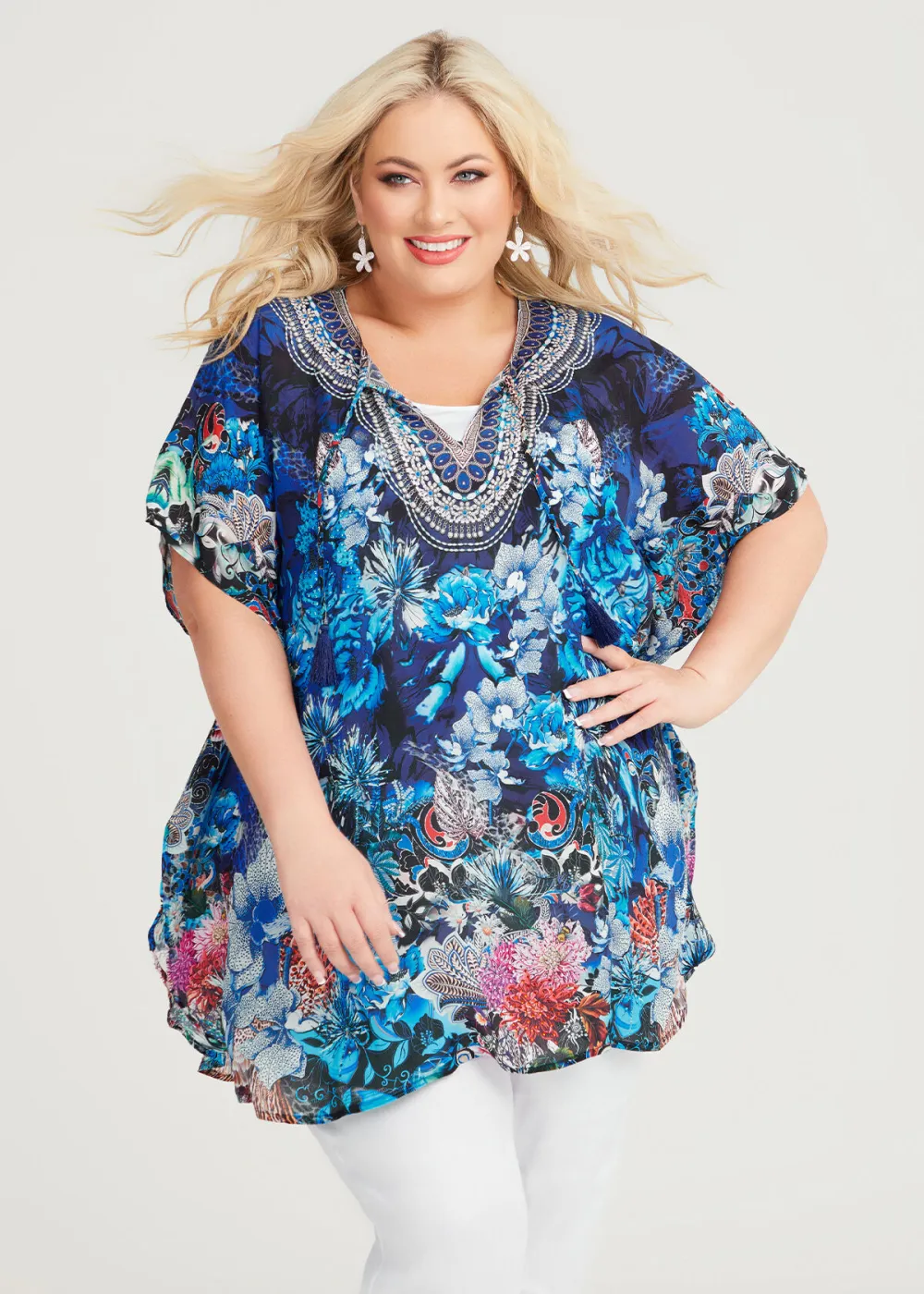 Natural Blue Jewels Kaftan