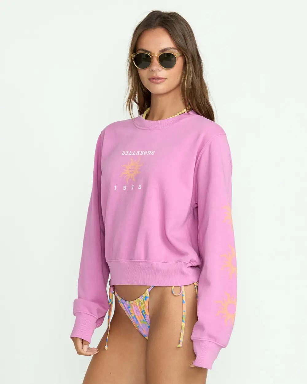From Paradise Crewneck Sweatshirt - Bright Rose