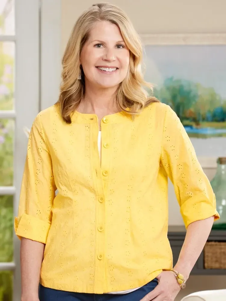 Pretty Eyelet Cotton Topper