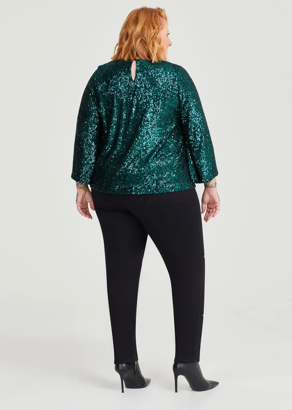Sequin Bell Sleeve Top