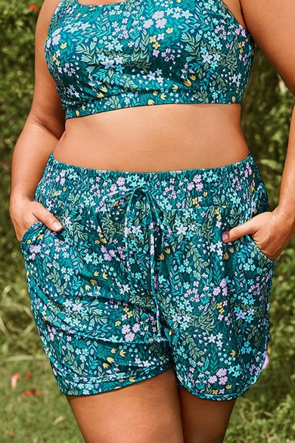 Cottage Floral Mid Waist Women Shorts