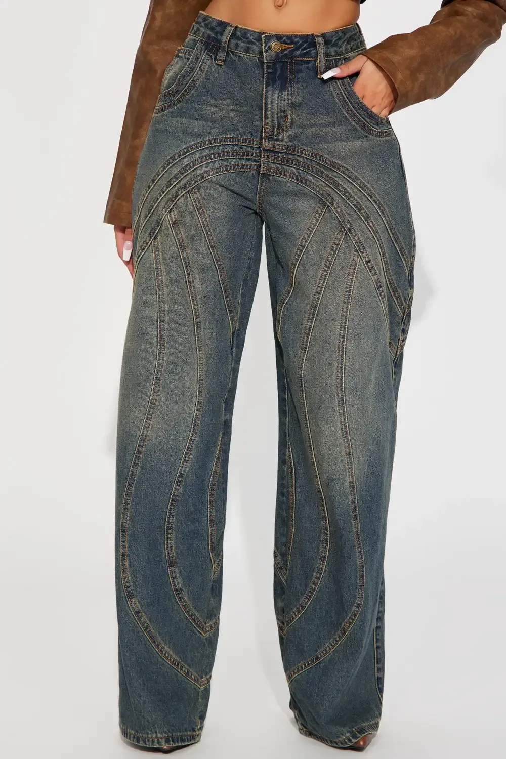 Copenhagen Non Stretch Tinted Wide Leg Jean - Dark Wash