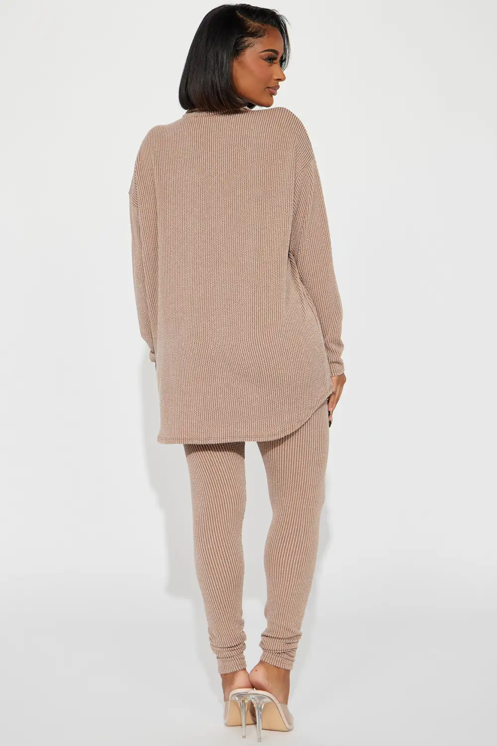 Maddie Ribbed Legging Set - Taupe