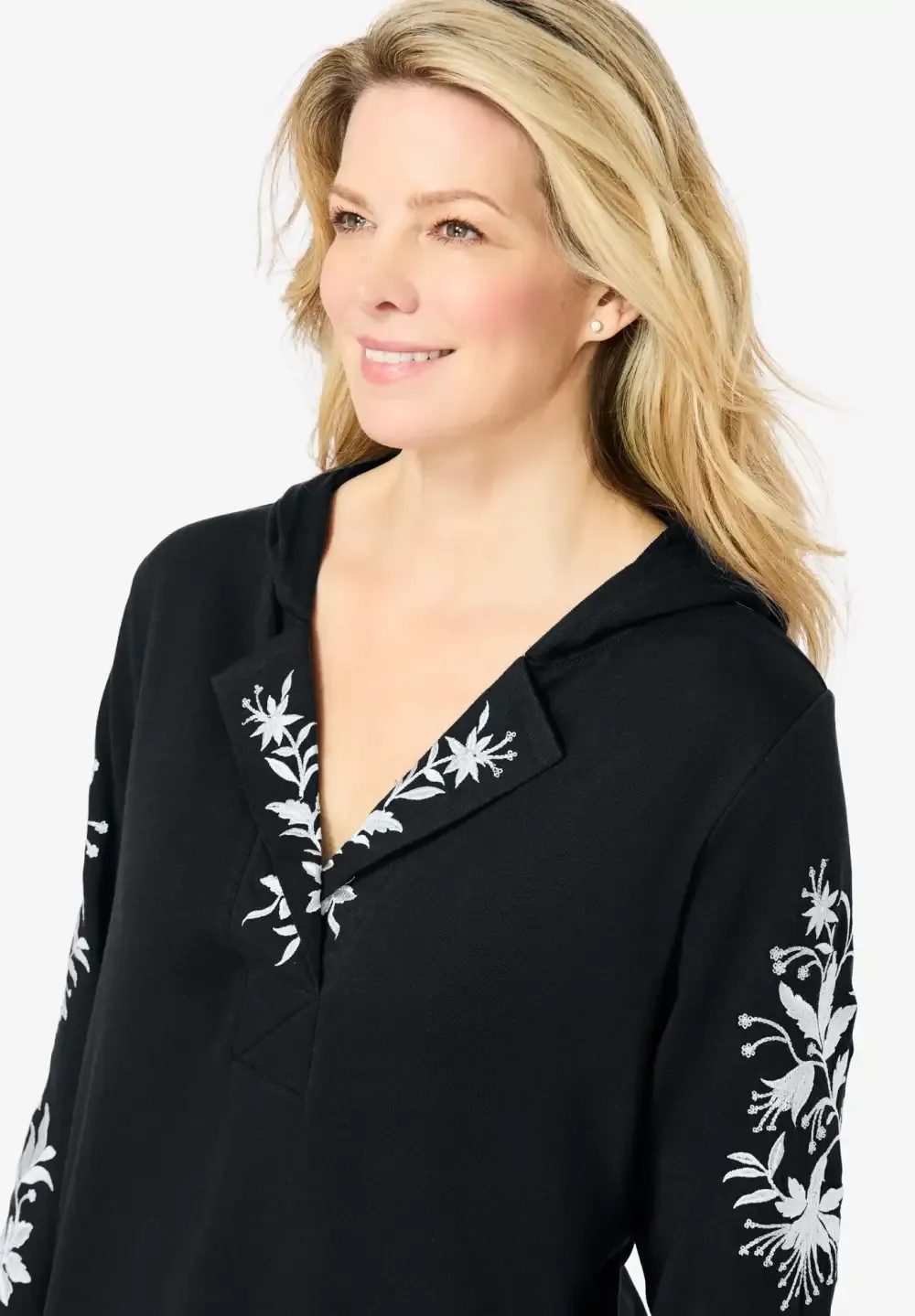 Embroidered Hoodie Sweatshirt