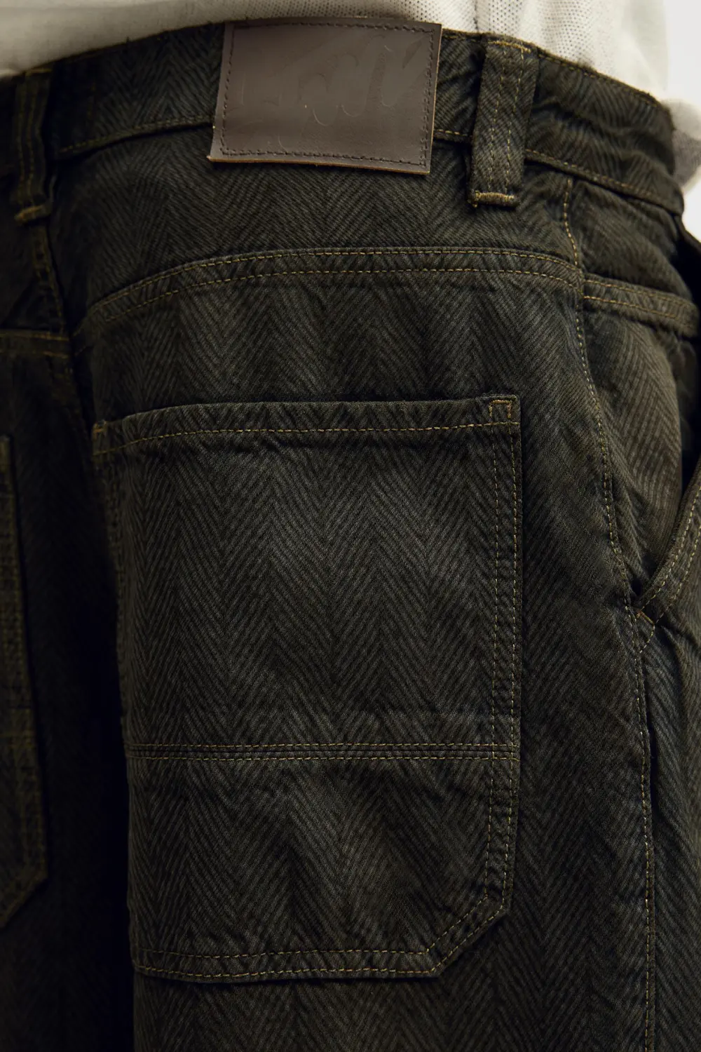 Herringbone print skater jeans