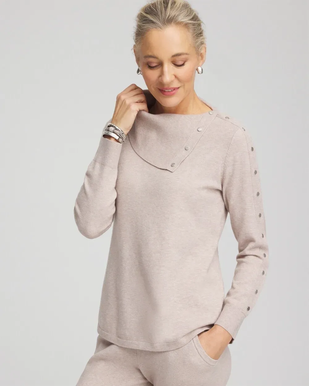 Zenergy® Luxe Cashmere Blend Mock Neck Sweater