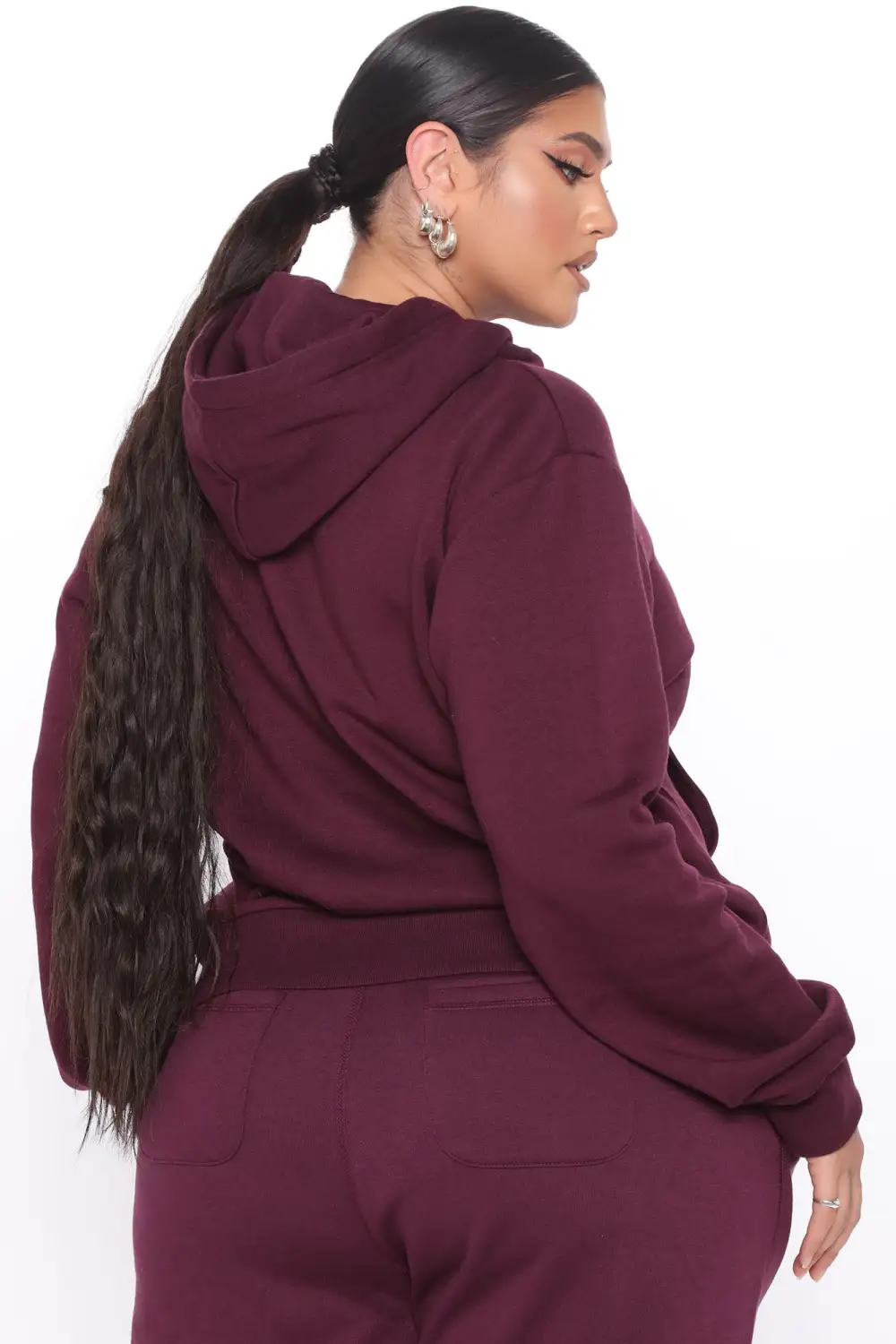 Relaxed Vibe Solid Hoodie - Plum