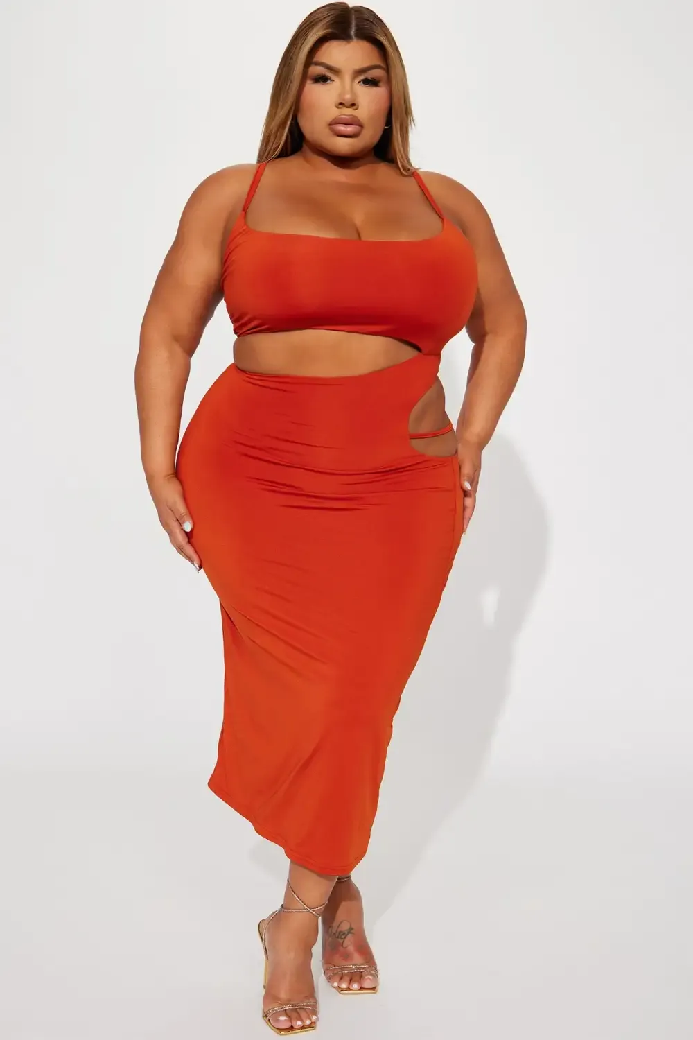 Isabela Midi Dress - Rust