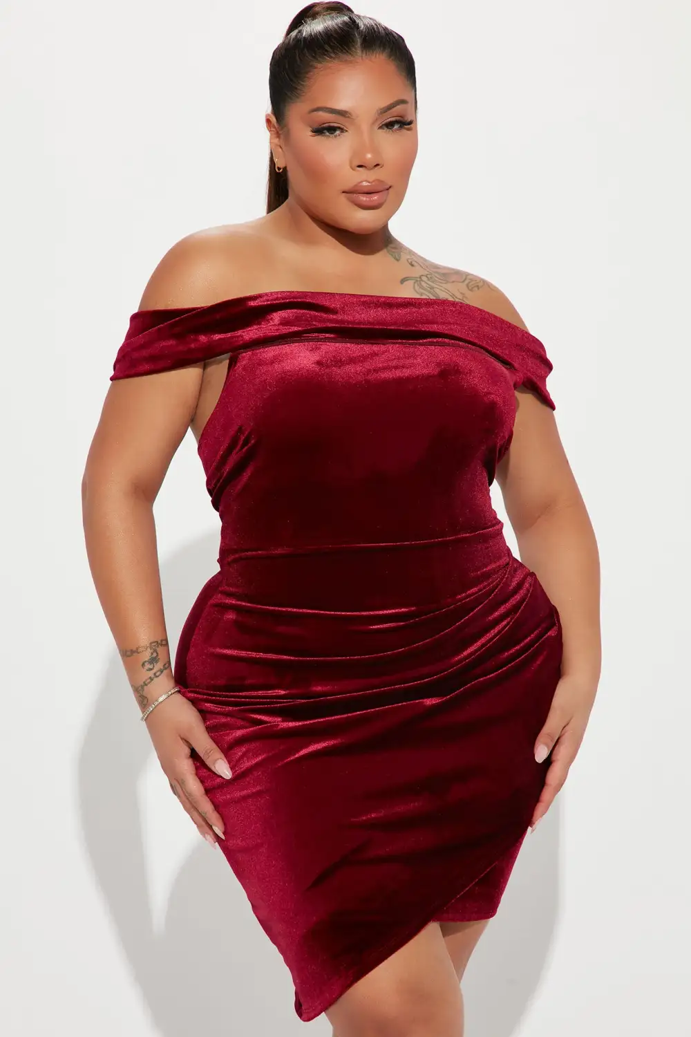 Abbey Mini Dress - Burgundy