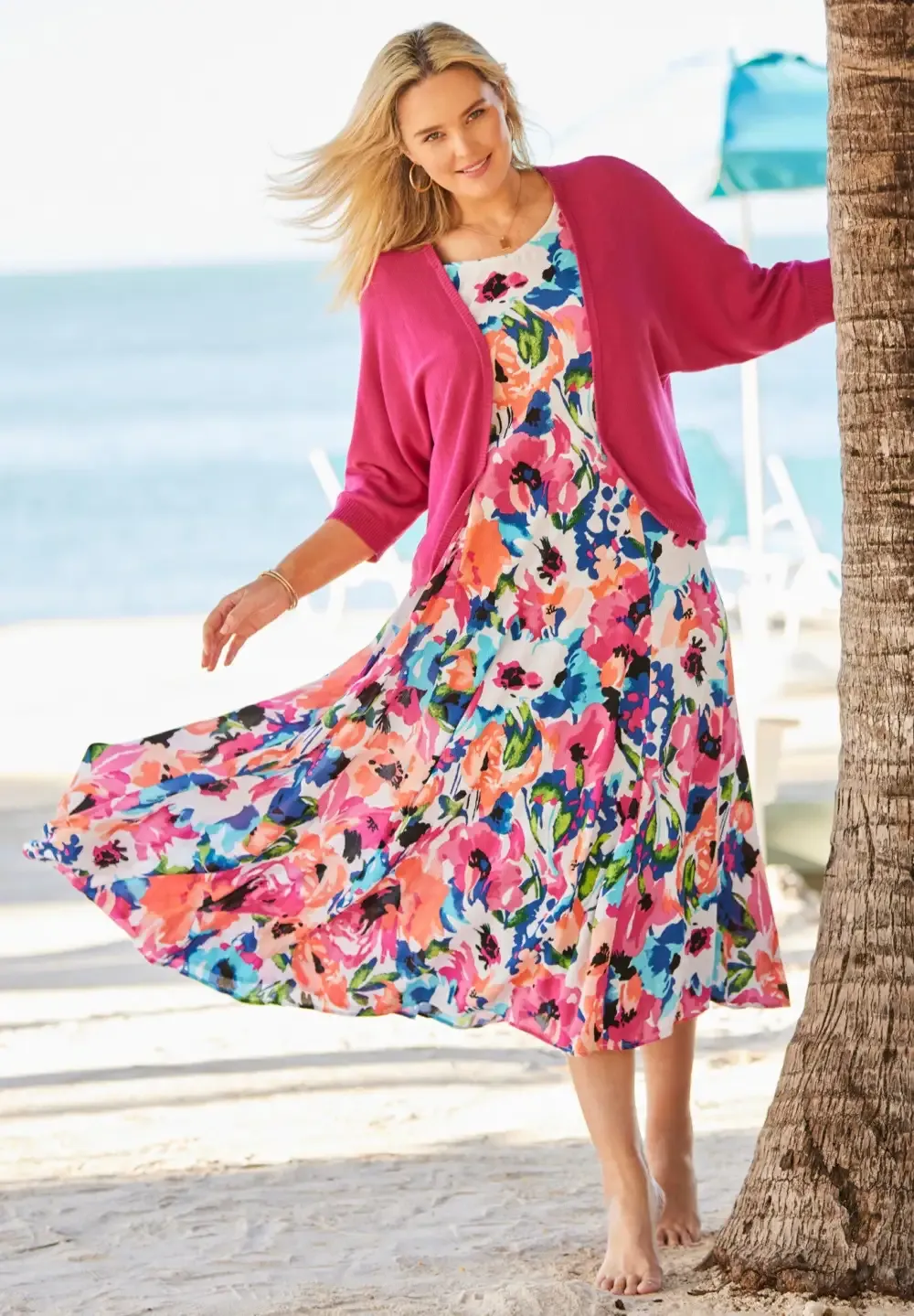 Short-Sleeve Crinkle Dress