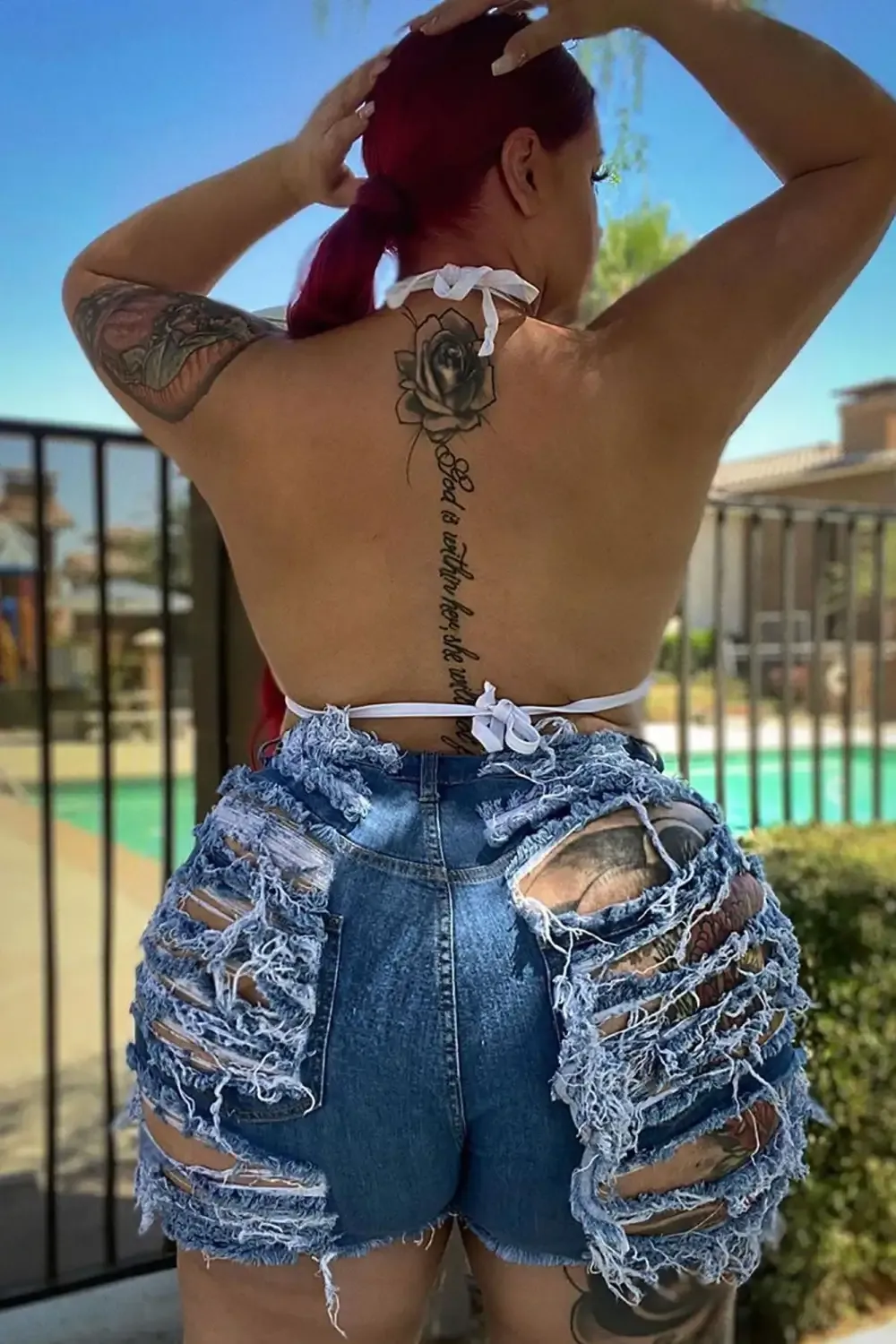 Yes Now Distressed Bermuda Shorts - Dark Wash