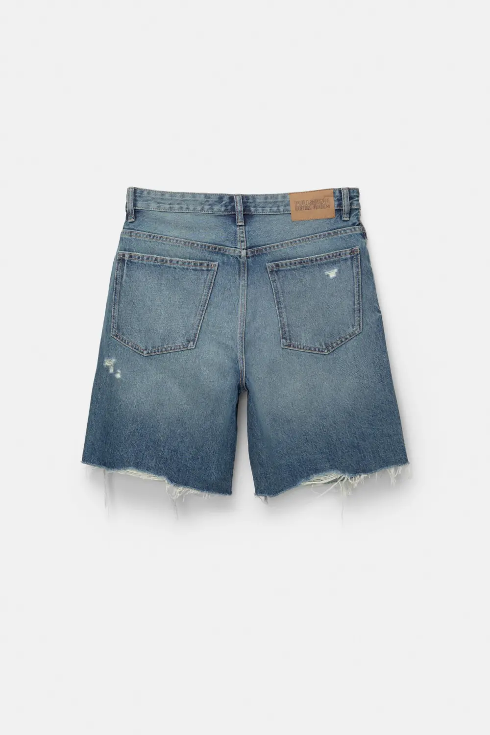Ripped denim Bermuda shorts