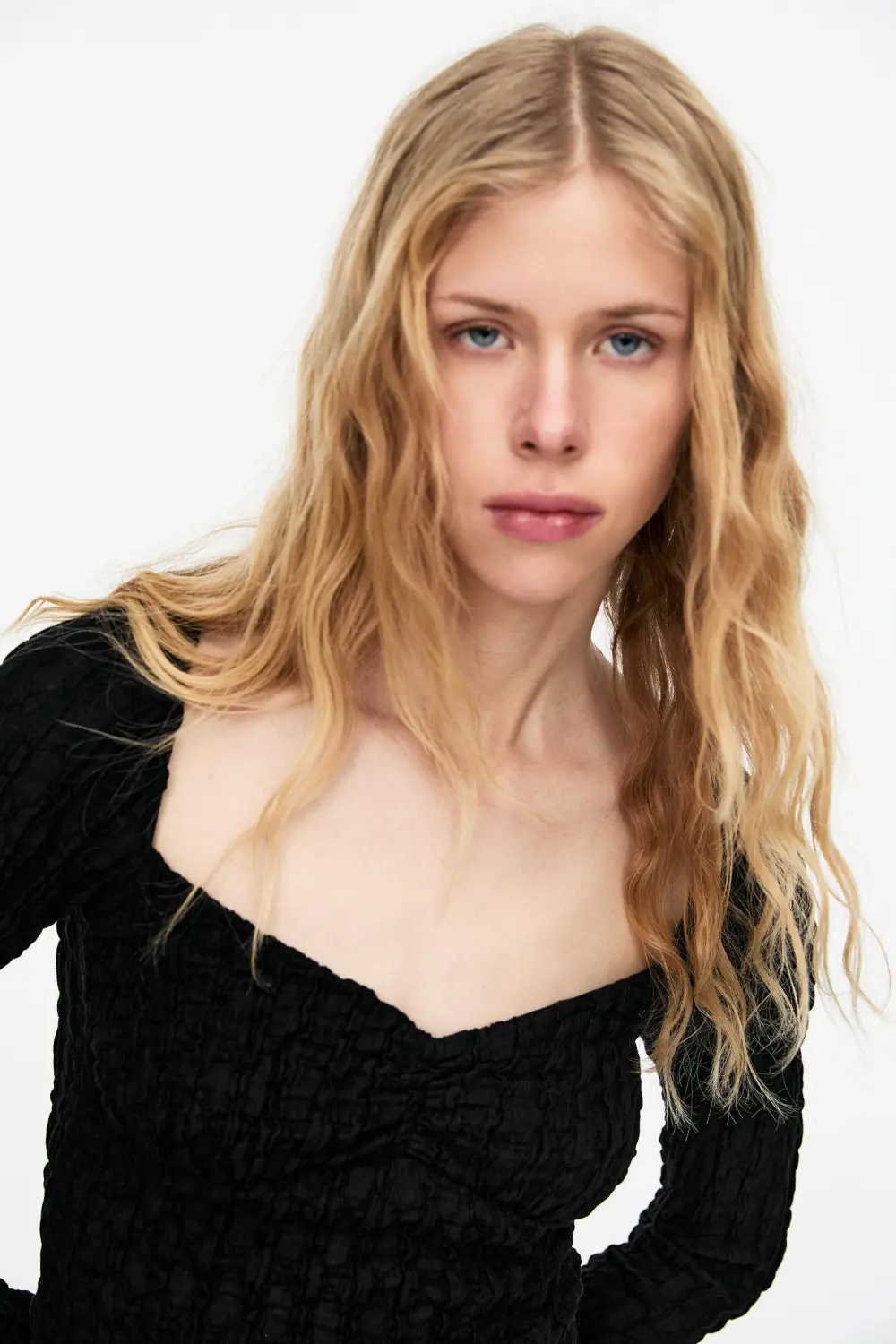 Textured corsetry-inspired top