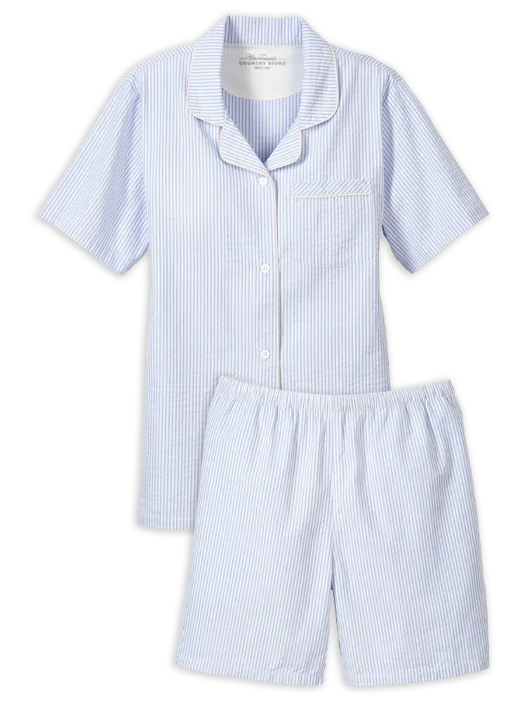 Women's Classic Seersucker Short Pajama Set