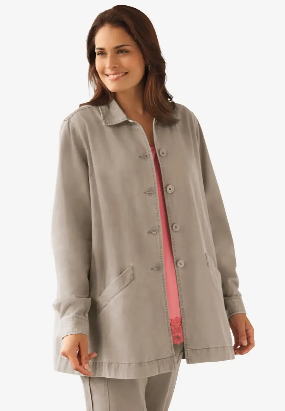 Pleat-Back Denim Jacket